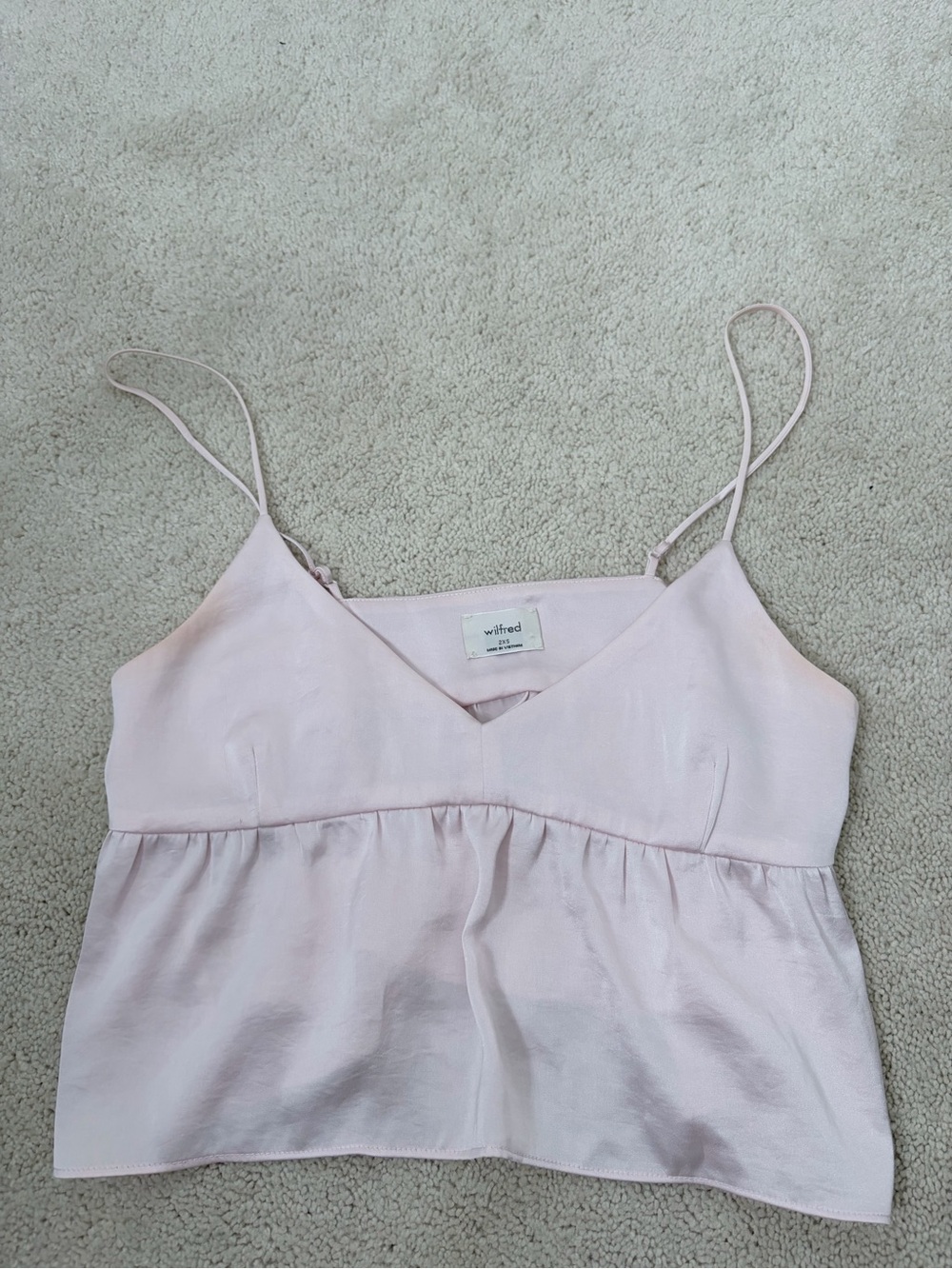 Wilfred Pale Pink Satin V-Neck Cami